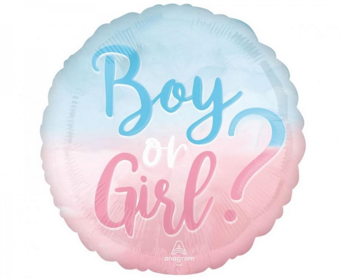 Фолиев балон Момче или Момиче/Boy or Girl, 43см /Gd/