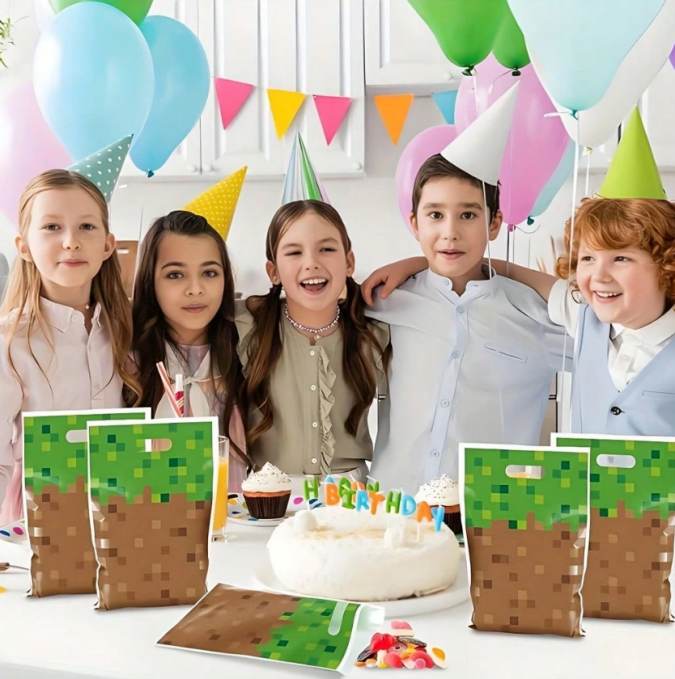 Подаръчни торбички за сладки, Майнкрафт, 17х25см, 20 бр. в опаковка /Ch/