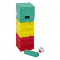 Настолна игра Дженга, дървени цветни мини блокчета /Mb/