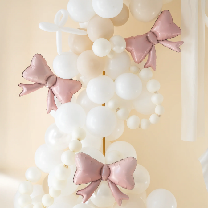 Фолиев балон Панделка, 55 см, 3бр., цвят розово шампанско /Pp/