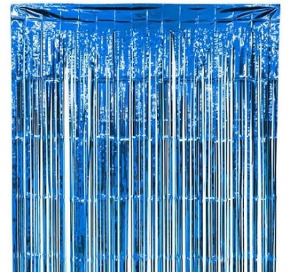Ресни за декорация /ПВЦ/ лъскави, цвят тъмно син, 100х200см /Mb/
