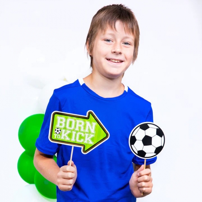 Пропсове за забавни снимки и декорация Футбол, 9 бр. в опаковка /Pp/