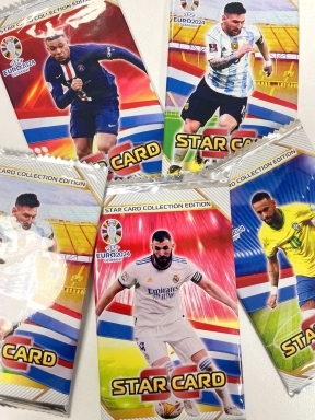 Пакет 6 холограмни колекционерски карти Футбол, Euro 2024 All Stars /Li/
