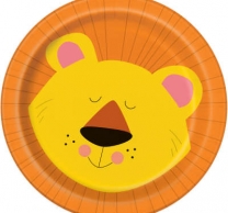 Хартиена парти чинийка Лъв, сафари, джунгла / Lion 18 см. диаметър, 8 бр. в опаковка