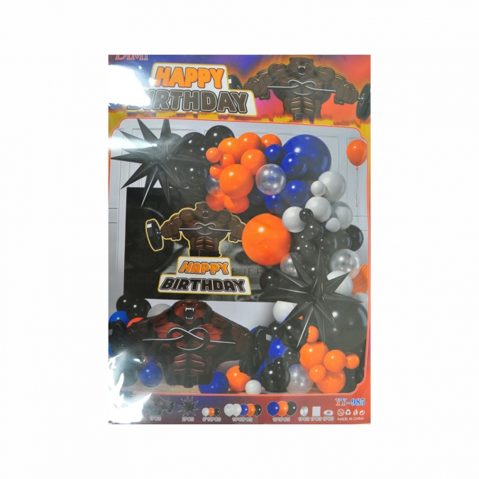 Комплект за украса с балони Мечка, фитнес, 60 броя /Pe/