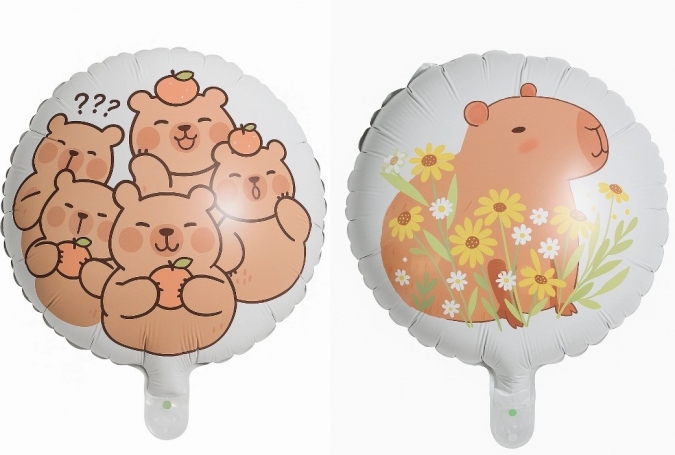 Фолиев балон Капибара, две визии, 45 см /Pe/