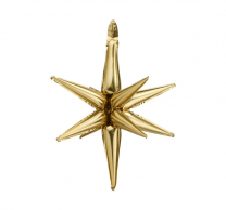 Фолиев балон 3D звезда, цвят злато гланц, 70см /Pd/