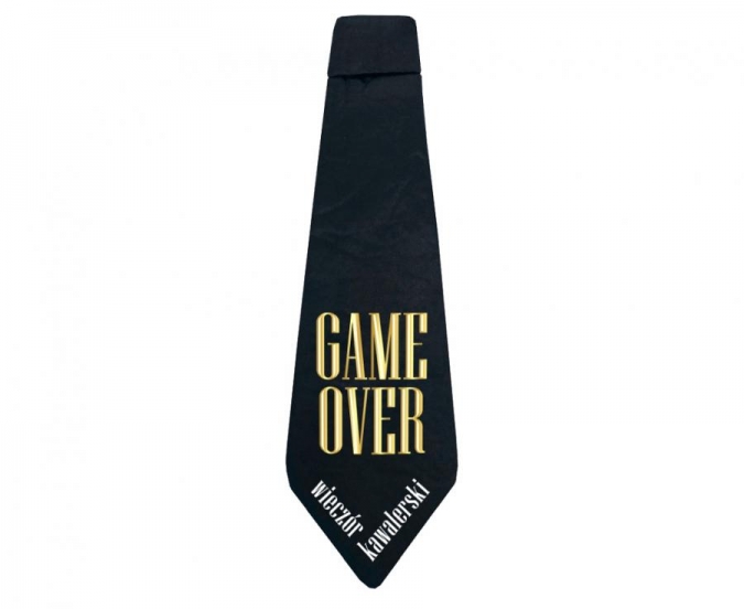 Вратовръзка за Ергенско парти "Game over", 10x32 см /Gd/