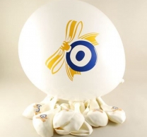 Комплект 10 бр. латексови балони с печат Мънисто Назар / Nazar, подходящи за Сюнет, сватба и др.