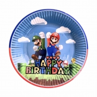 Хартиена чинийка Супер Марио, 18 см диаметър,  10 бр. в опаковка /Pe/