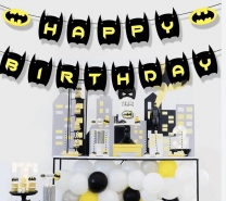 Банер гирлянд Батман, Happy Birthday, 2,5м. /Pe/