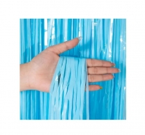 Ресни за декорация /ПВЦ/ лъскави, цвят син пастел 100х200см /Km/