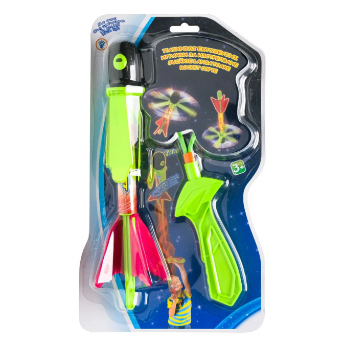 Играчка Ракета с изстрелвач Green Bean със звук и светлина 27 см /Mb/