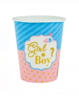 Парти чашки BOY or GIRL, за разкриване на пола, 6 бр. /Mb/