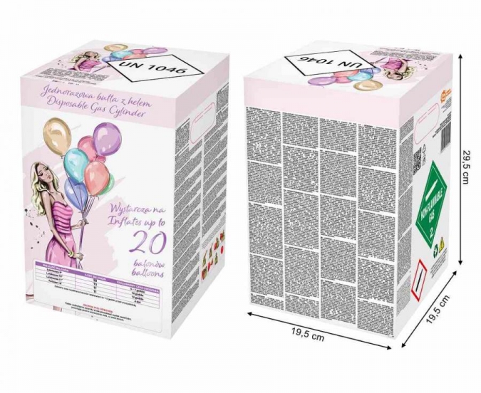 Бутилка с хелий за надуване на до 20 балона  /Gd/