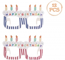 Парти очила Happy Birthday с разноцветни свещички, 12 бр. в пакет /mb/