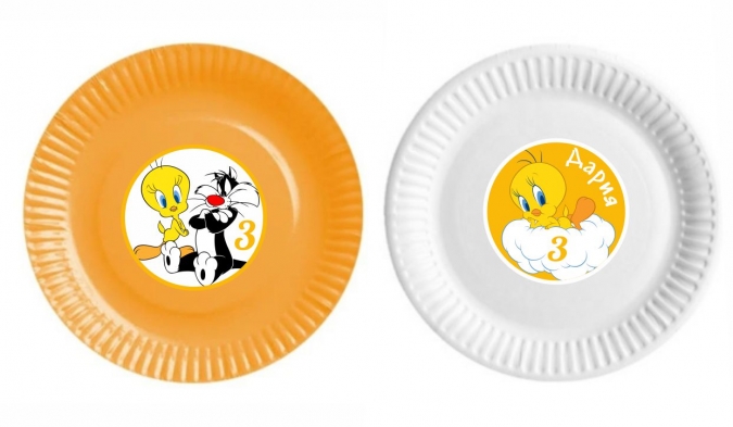 Персонализирана хартиена парти чинийка Туити, 6бр. пакет