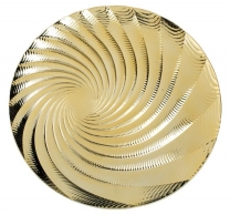 Коледно декоративно кръгло плато в златисто с дизайн на мида, 33 см /Mb/