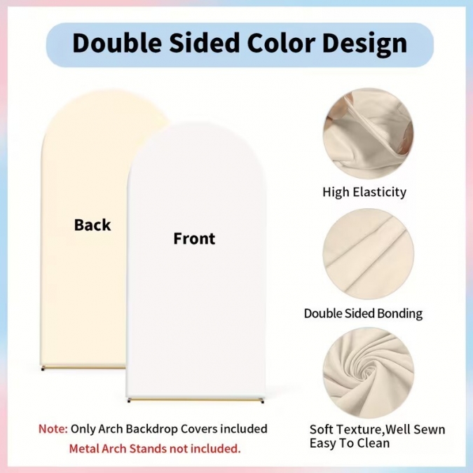 Калъф за стойка за арка, 180 см x 80 см, двустранен, цветове бял и бежов /Tm/