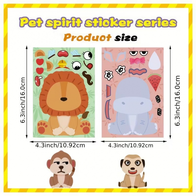 Комплект стикери за лепене с животни /Tm/