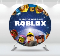 Винил за фон на рожден ден, Роблокс, кръг, диаметър 100см