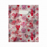 Подаръчна торбичка в розово и червено, 20х25 см /Pe/