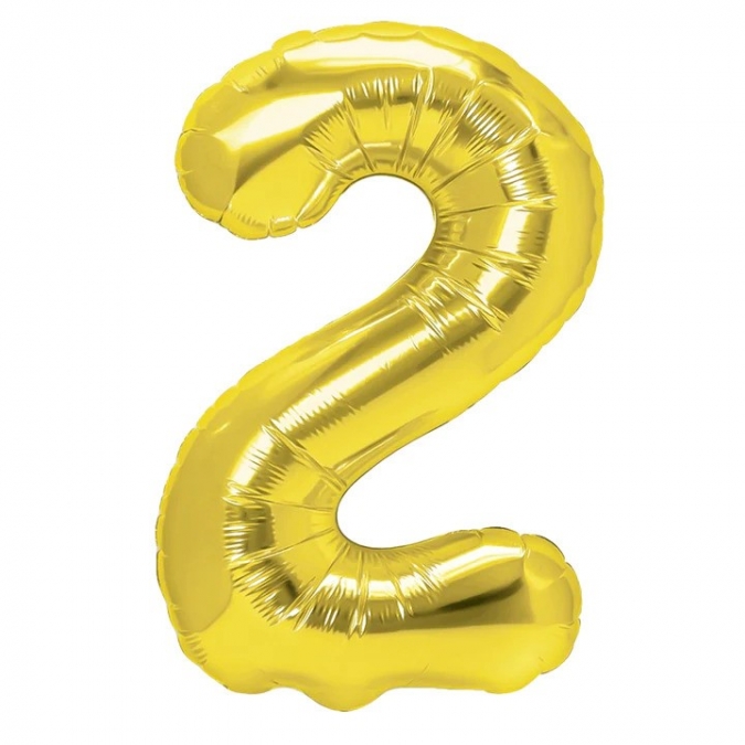 Фолиев балон цифра 6, цвят злато, 40см /Pp/