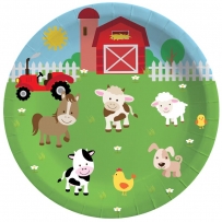 Комплект хартиена парти чинийка и чашка Животни от фермата, /Farm Animals/, 8 бр. в опаковка /Tr/