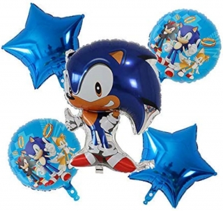 Комплект 5 бр. фолиеви балони Соник /Pe/