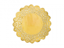 Хартиена подложка за торта, сладки, цвят злато 35,5см, 50 бр. /Pd/