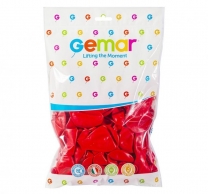 Балон цвят червен диаметър 30 см, 100 бр. в пакет, Gemar G110 #045