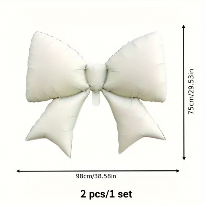 Фолиев балон Панделка, цвят бял, 98 см, 2 бр. в опаковка /Tm/