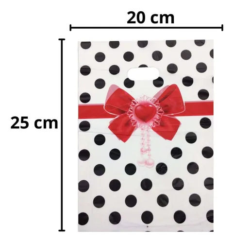 Подаръчна торбичка Панделка с точки, 20х25 см /Pe/