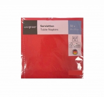 Парти салфетки червени, 30 бр в пакет, 33х33 см /Kf/