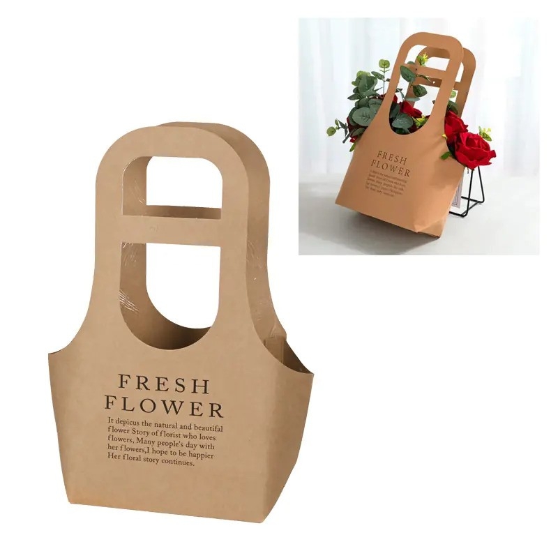 Oпаковка за цветя "Чанта", 32х23см /Km/