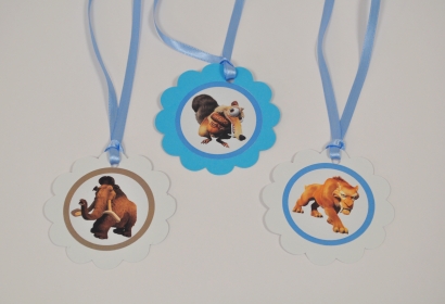 Персонализиран парти медальон Ледена Епоха, 5бр. пакет