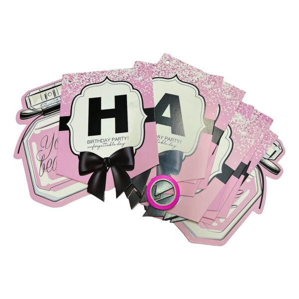 Банер гирлянд Дамско парти, Панделки, Happy Birthday, 2,5м. /Pe/