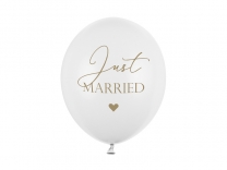 Комплект 6бр. балони Just Married, Сватба, младоженци /Pd/