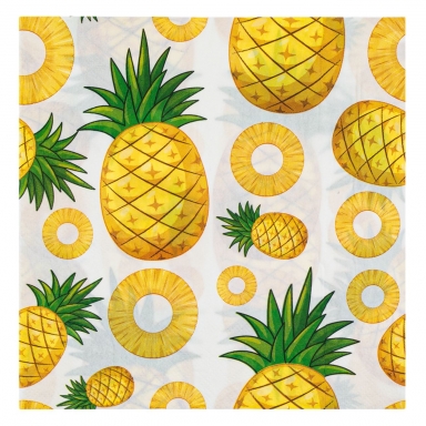 Парти салфетки Ананас / Pineapple 33х33 см, 20бр. в пакет /Mb/