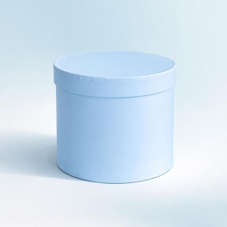 Кръгла кутия с капак, цвят син, ф20/18см /Sa/